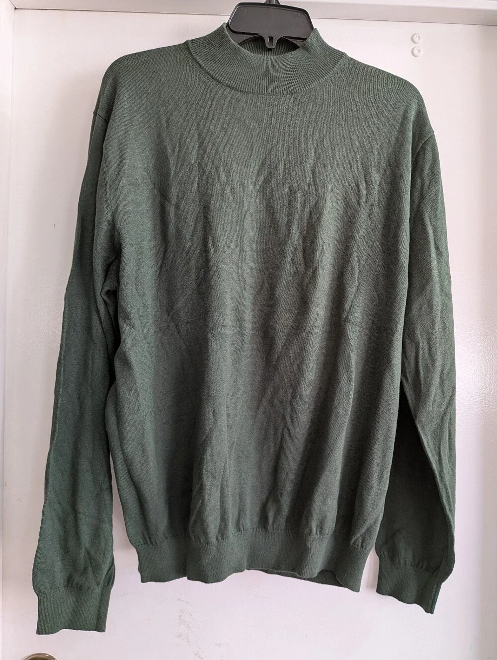 Paul Fredrick Olive Green Turtleneck Sweater Cotton, Silk And Cashmere XL
